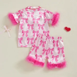Children s Girls Pajama Shorts Set Sleepwear