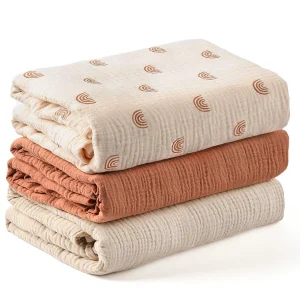 3PCS/set Soft Breathable Newborn Baby Receiving Blanket