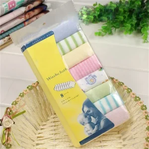 8pcs/Set Soft Cotton Baby Infant Bath Washcloth